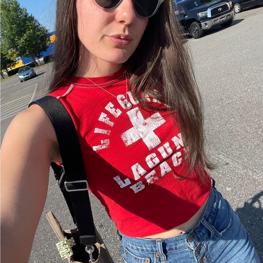 Place Red Lifeguard Tank Top